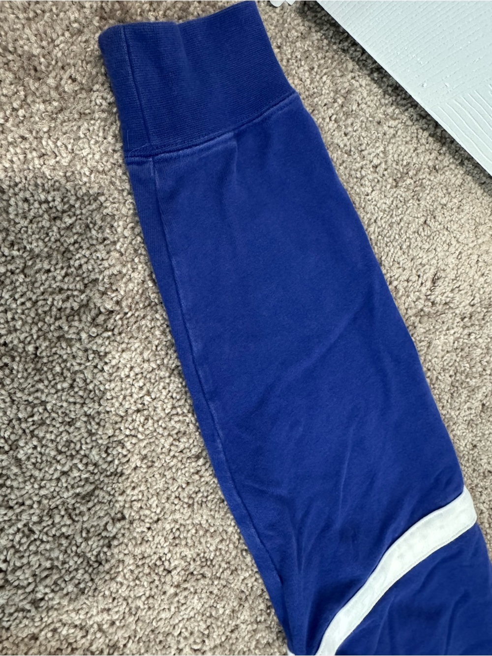 Nike Blue Rugby Shirt with White Collar and Trim - Picture 4 of 4